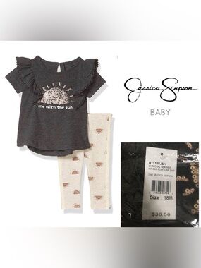 🆕JESSICA SIMPSON BABY - 18M - NWT - 2PC SEQUIN FUN IN THE SUN OUTFIT